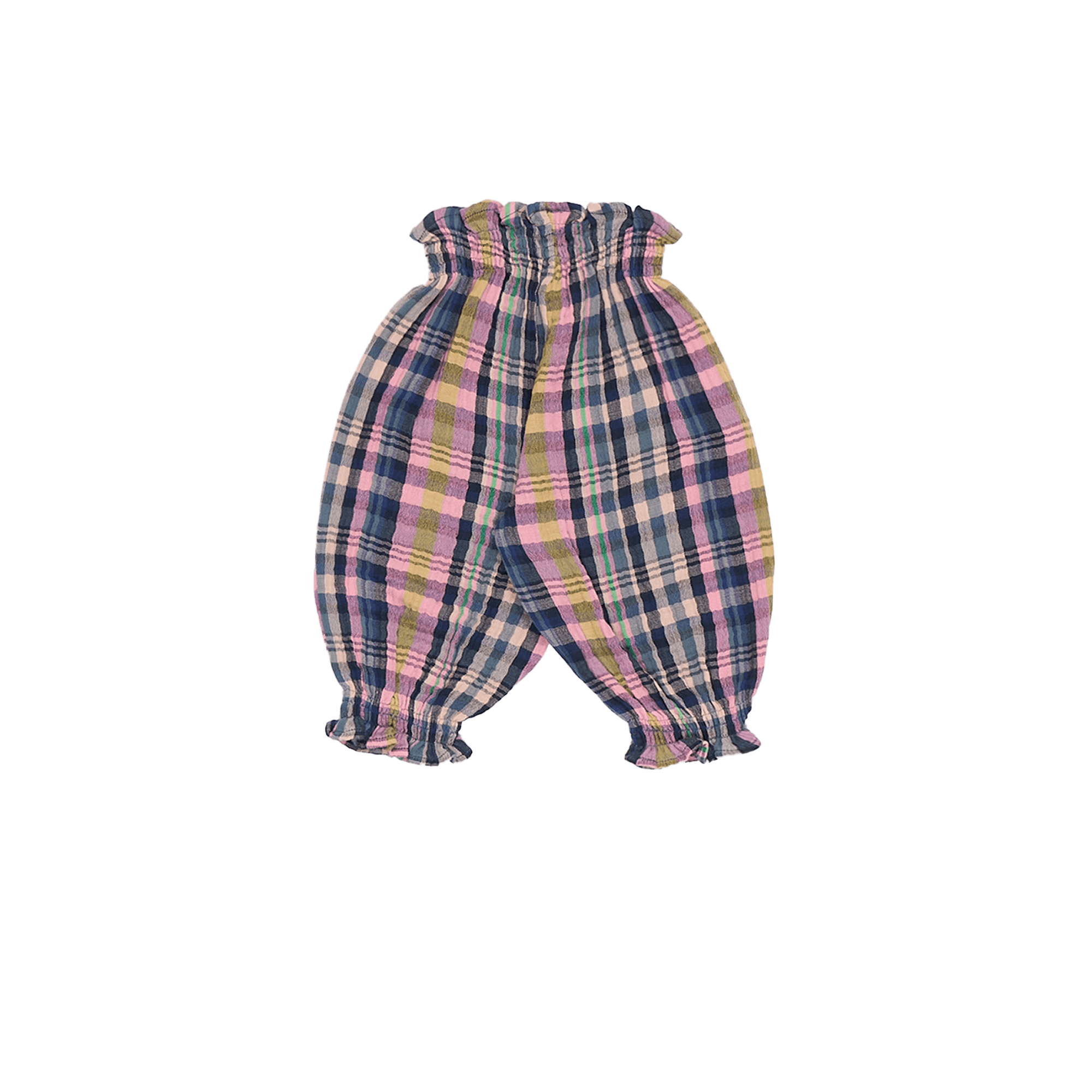RICARDA - Pantalon ballon à carreaux en coton| Multicolore