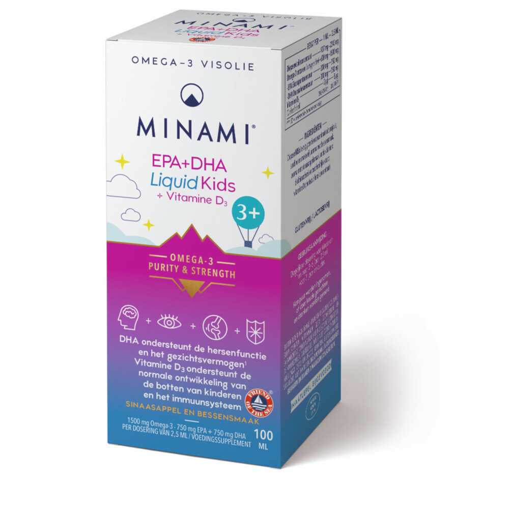 Minami EPA & DHA Liquid Kids + Vitamine D3100 ml