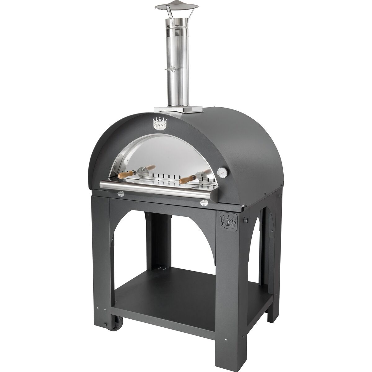 Pulcinella Vedfyrt Pizzaovn 80x60 cm, Antrasitt