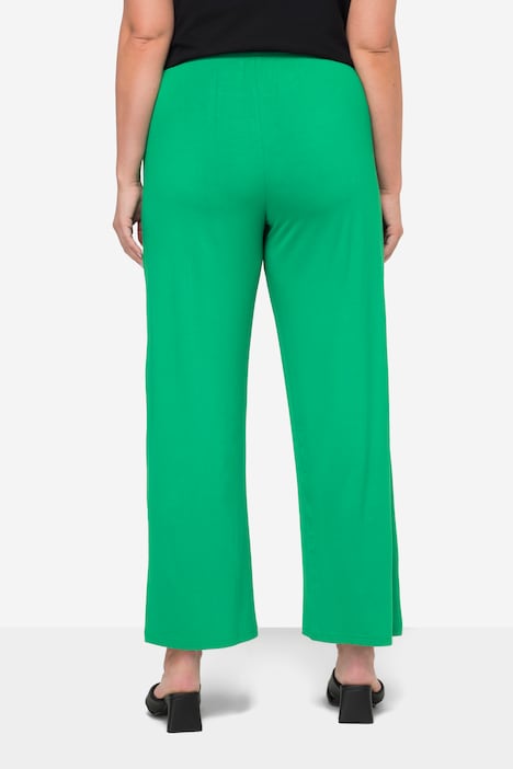 Hose mit weitem und geradem Bein, Jersey, Elastikbund
