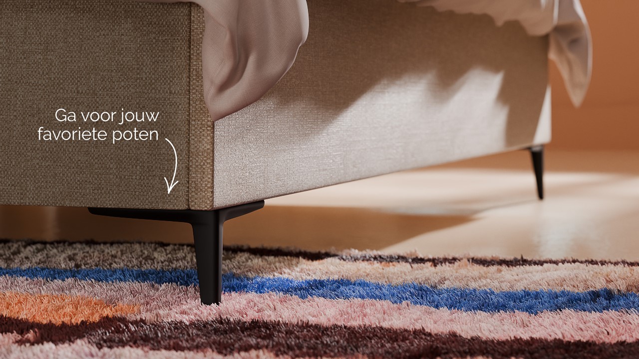 Opbergbed Morgan - Linen touch beige