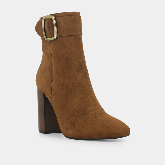 Bottines à talons  en velours marron