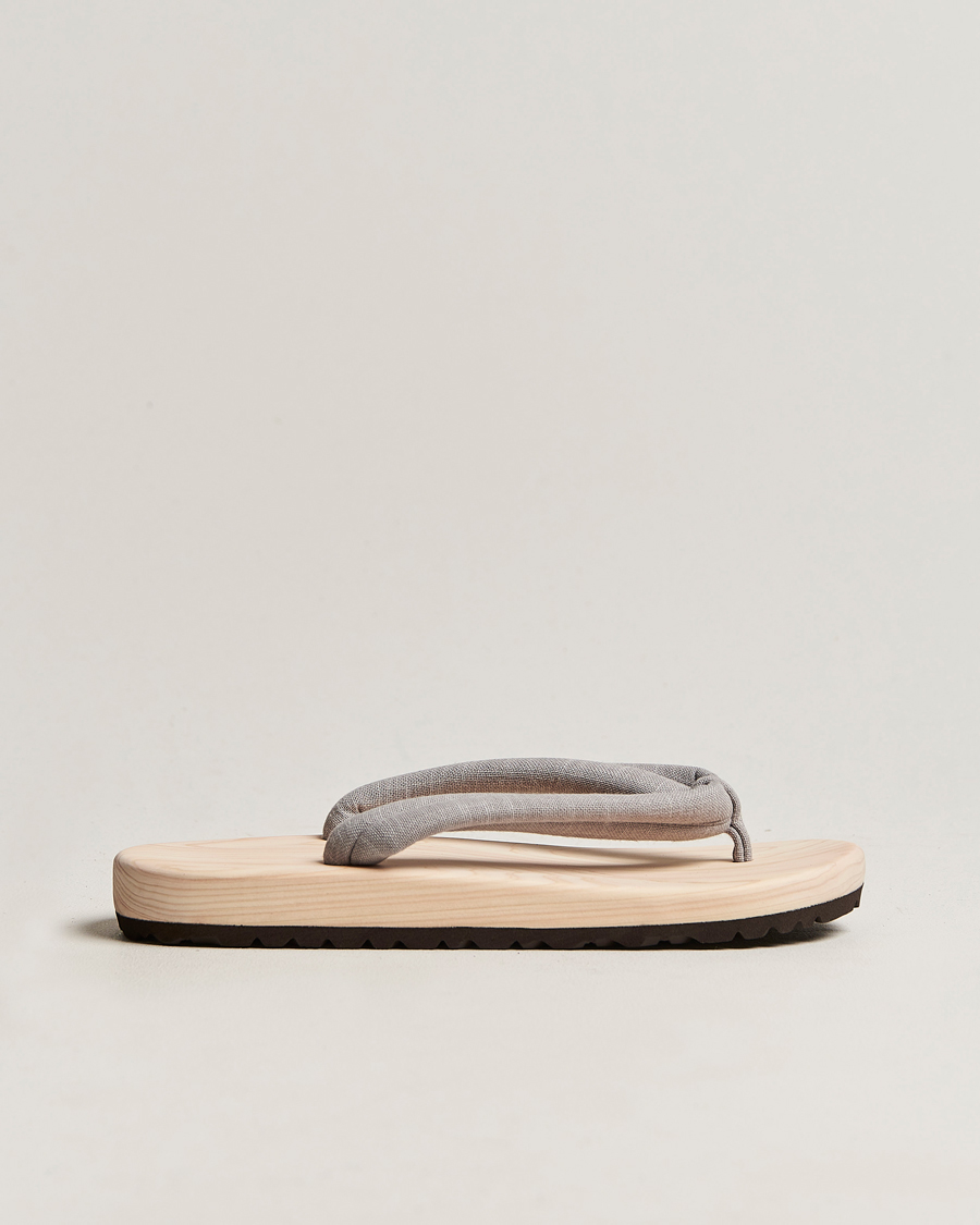 Beams Japan Wooden Geta Sandals Light Grey