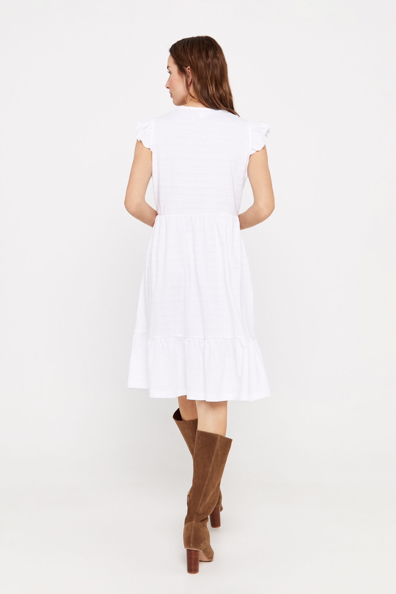 Vestido curto bordado - Branco