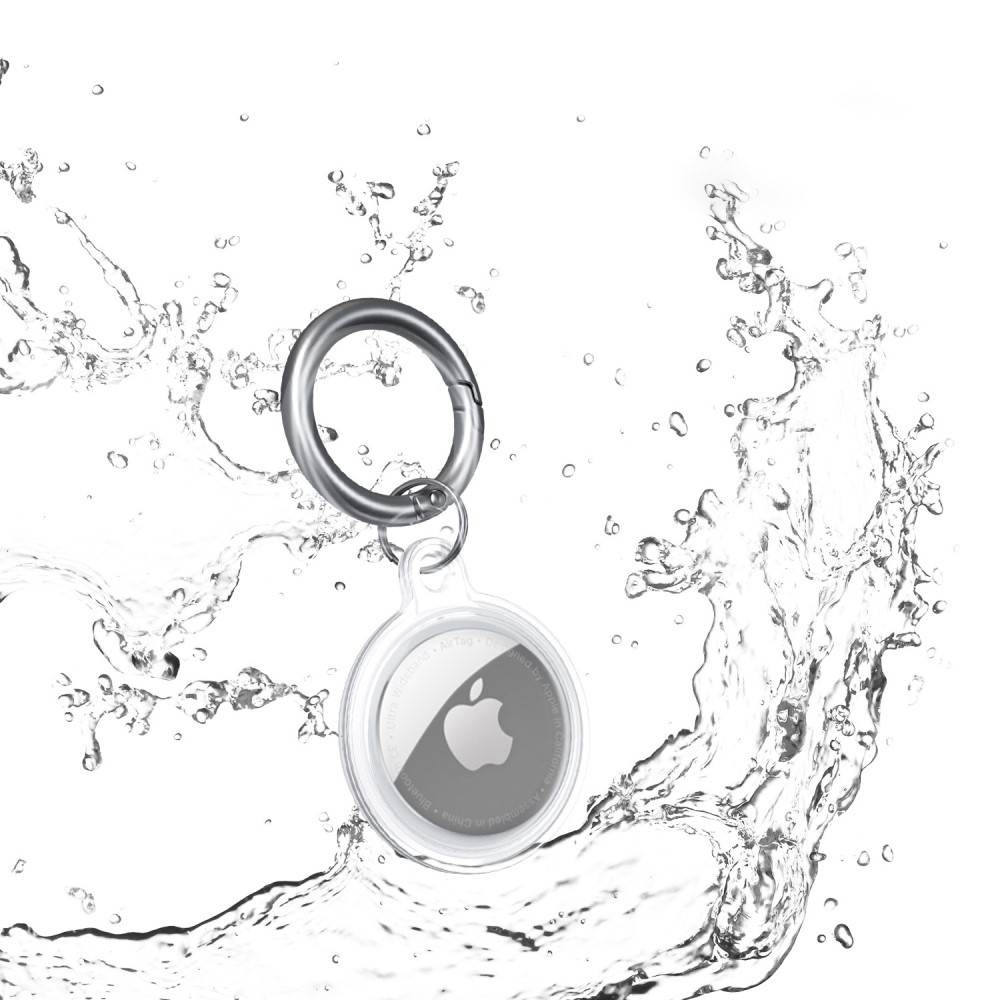 Apple AirTag Anhänger 360° Grad Gummi Case Hülle Schlüsselanhänger - Transparent / Grün