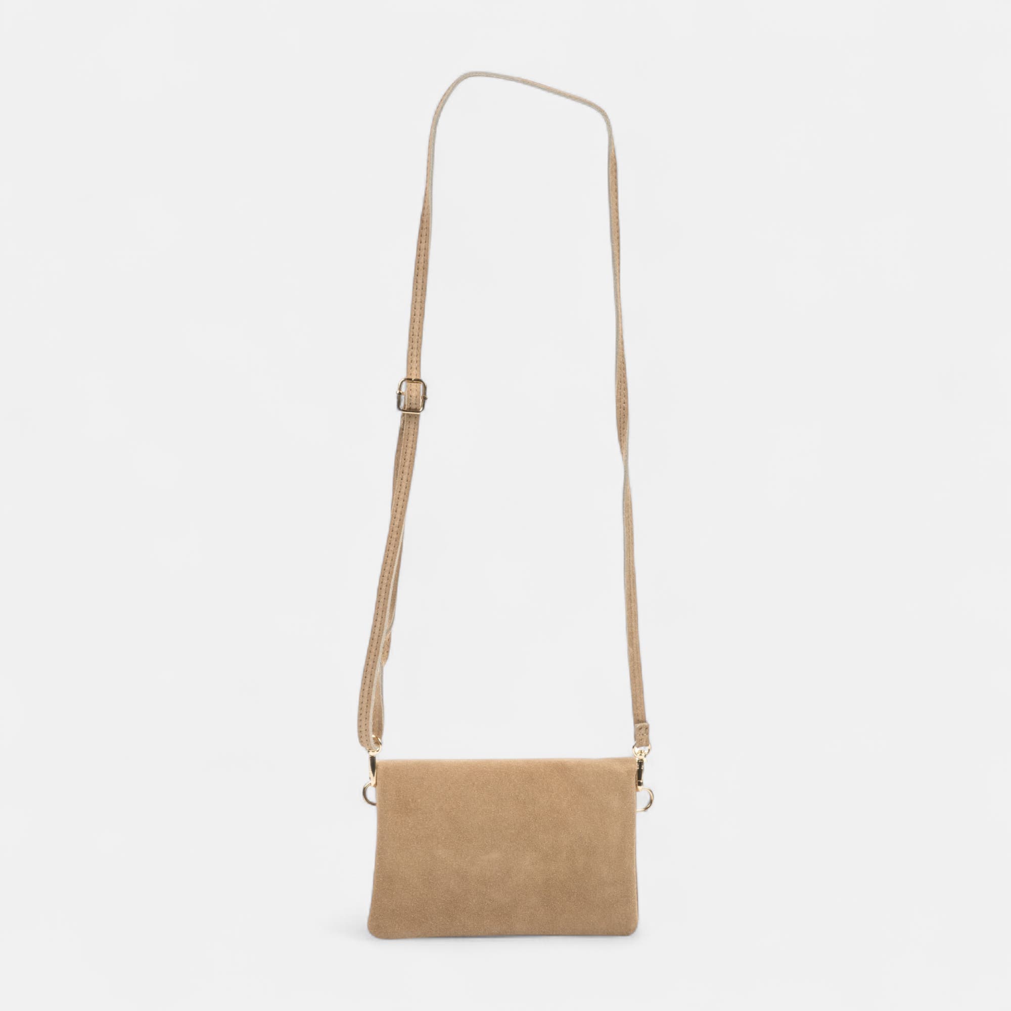 Sac bandoulière en cuir beige