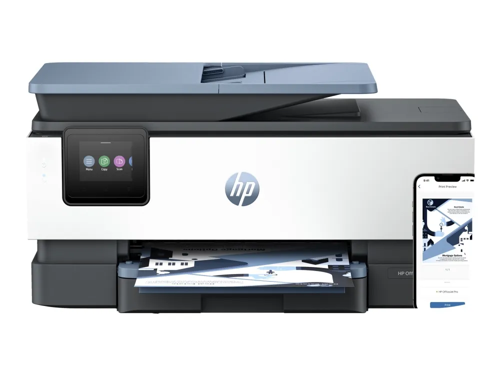 HP Officejet Pro 8125e All-in-One - Multifunktionsprinter - farve - blækprinter - Legal (216 x 356 mm) (original) - A4/Legal (medie) - op til 12 spm (kopiering) - op til 20 spm (udskriver) - 225 ark - USB 2.0, Wi-Fi(ac), LAN - mørk surf blå