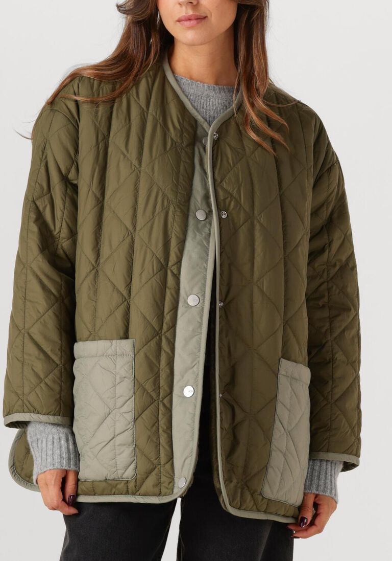 khaki ugg faux fur jas w amilea rev quilted jacket