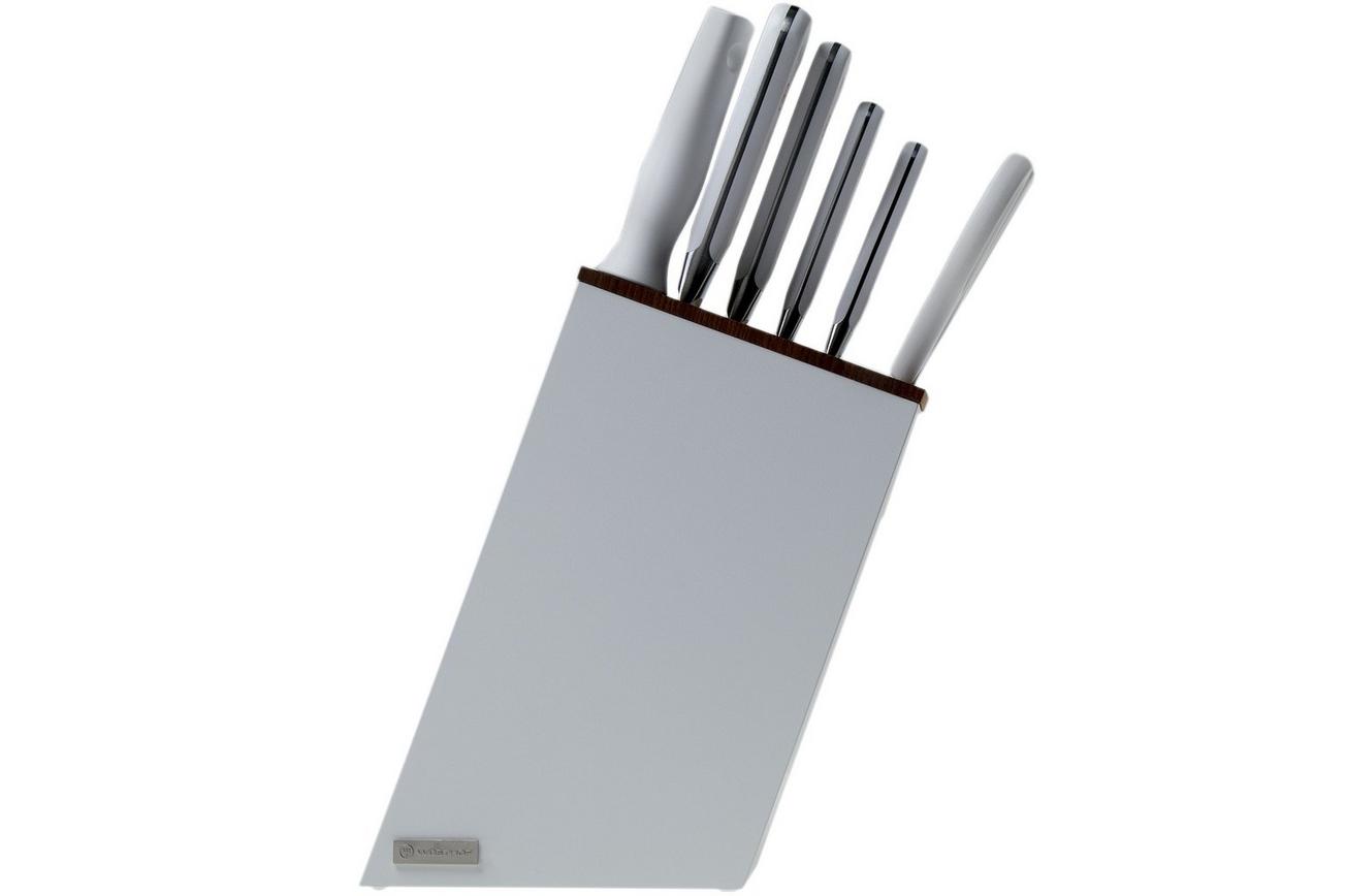 Wüsthof Classic White 6-delige messenset versie broodmes inclusief blok, 1090270602