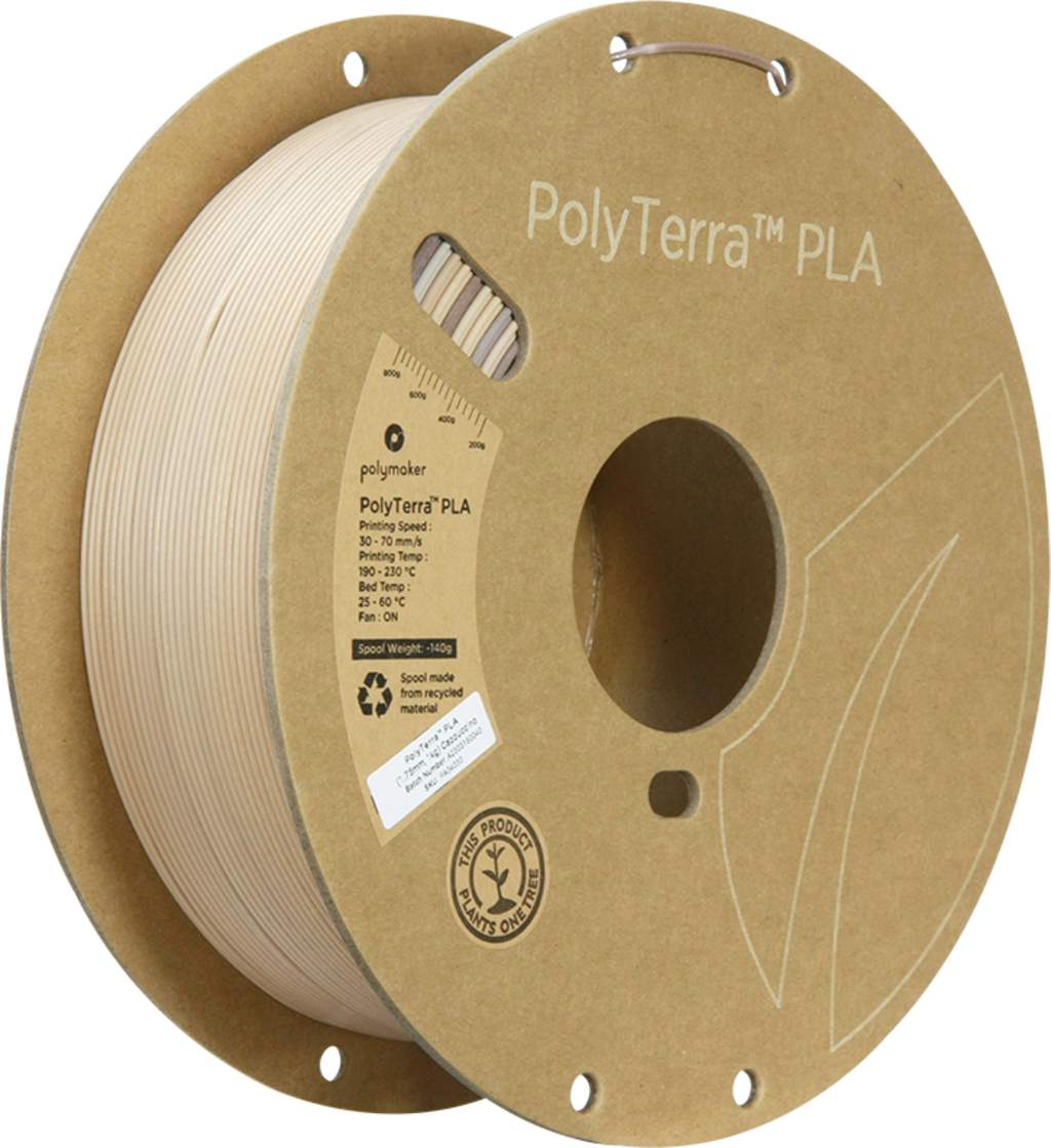 Polymaker  PolyTerra Gradient PLA Cappuccino, 1,75 mm / 1000 g    Umweltfreundliches PLA-Filament mit sanften Farbübergängen