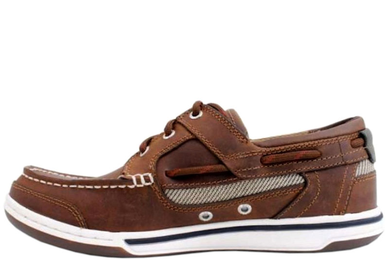 SEBAGO TRITON THREE-EYE SEJLERSKO I BRUNT OLIERET SKIND