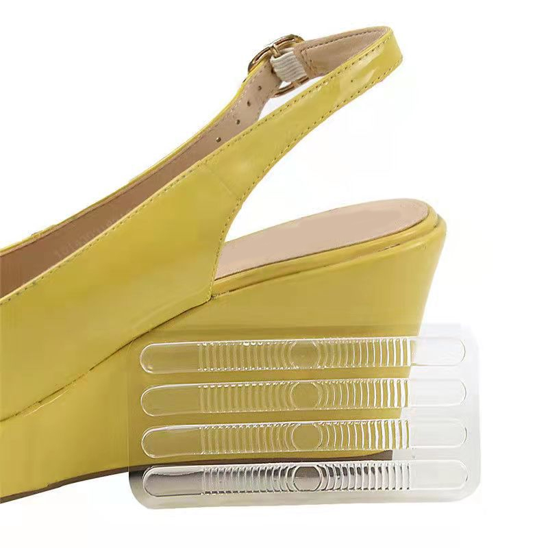 (2 Paar) 2mm Silikon Gelpad Fersen Einlage Anti-Rutsch Riemchen Polster für Sandalen - Transparent