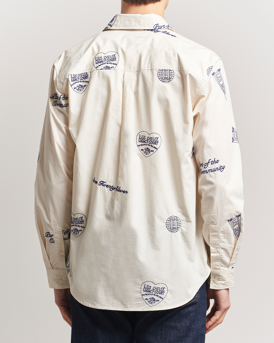Les Deux Kalen All Over Embroidery Shirt Ivory
