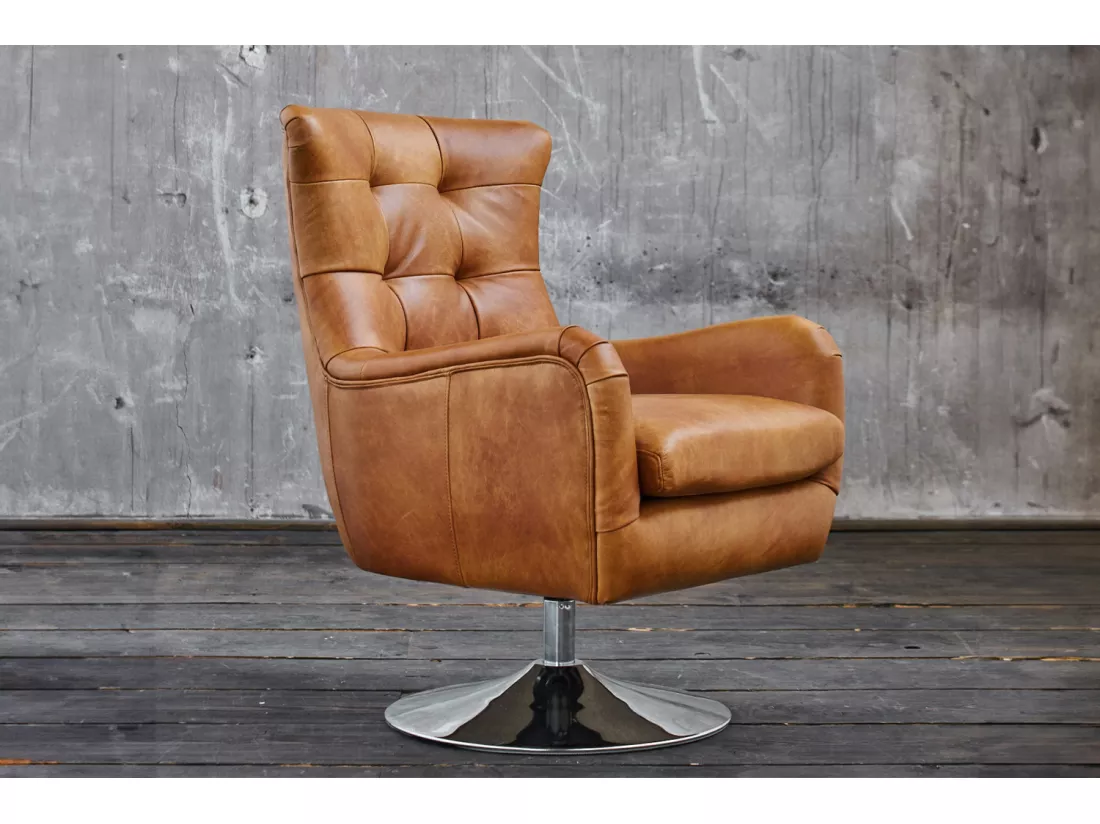 Fauteuil - marron cuir - RELEXA