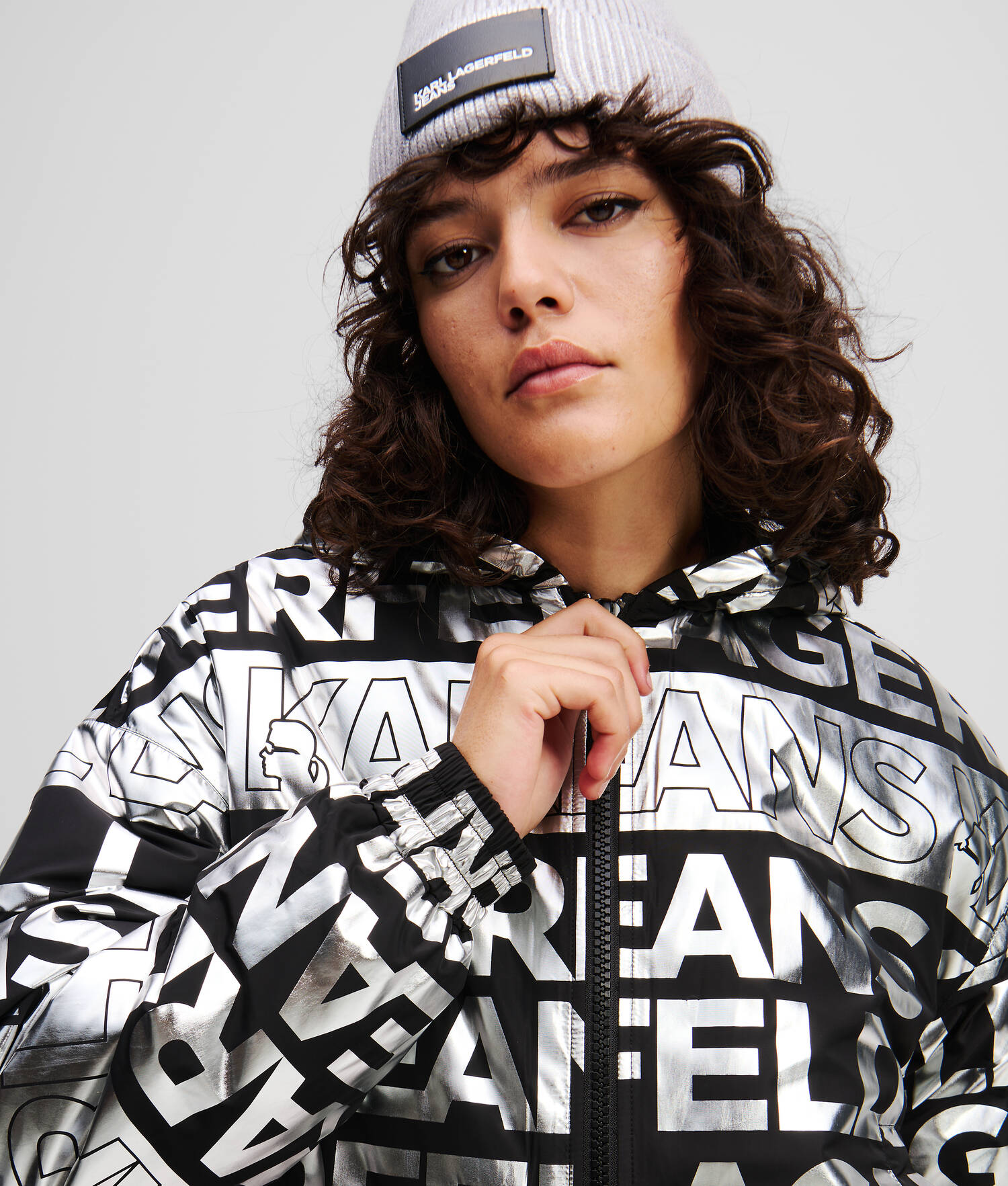 VESTE À LOGO FAÇON ALL-OVER KLJ - Pliage numérique motif all over