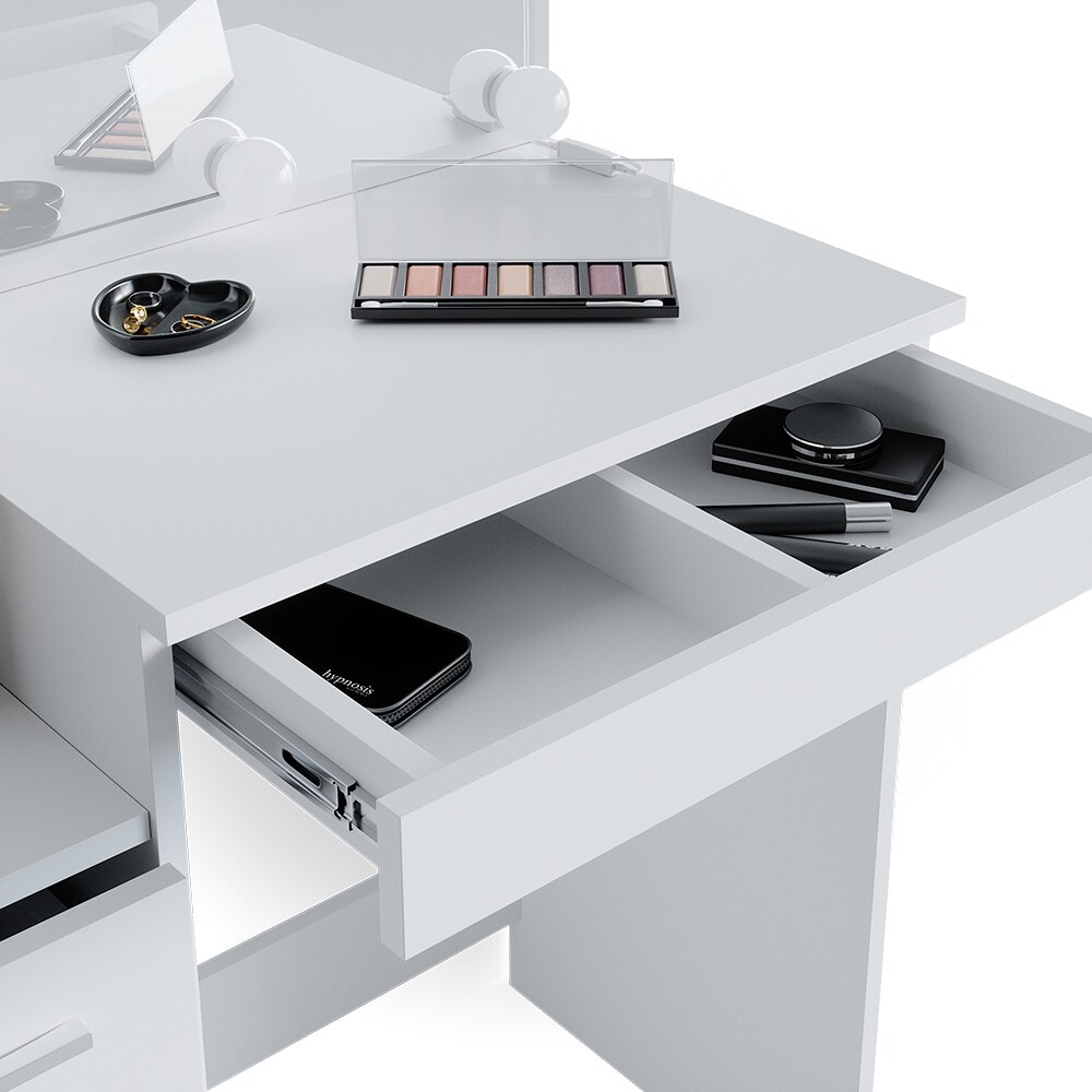 Vicco Schminktisch Frisiertisch Schminkkommode Meryl + LED-Beleuchtung + Hocker