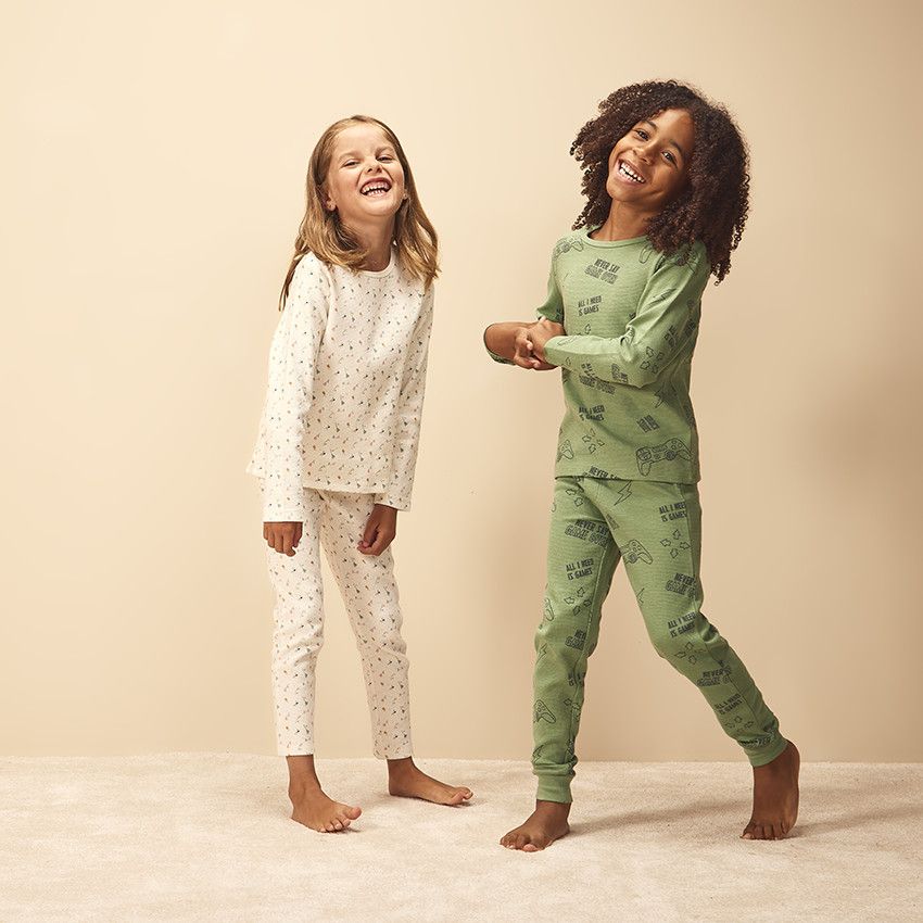 Pyjama 2 pièces imprimé jeux vidéo pour garçon - Vert