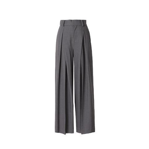 Rosesand - Wijde pantalon met hoge taille en omgekeerde plooien