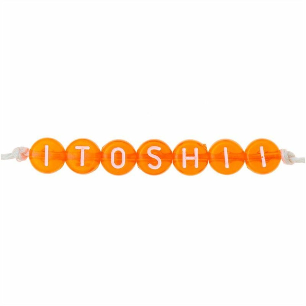 165 perles 5 x 7 mm - lettres rondes - orange