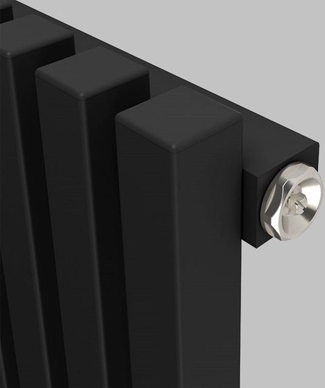 Sol - Designradiator - Mat Zwart - 25x120 cm - 524 Watt - Centrale Verwarming