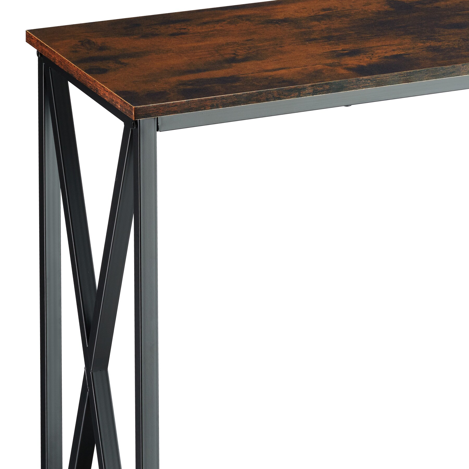 tectake® Konsolentisch, Industrial Style, mit 2 Ablagen und seitliche X-Streben, 100 x 35 x 80,5 cm