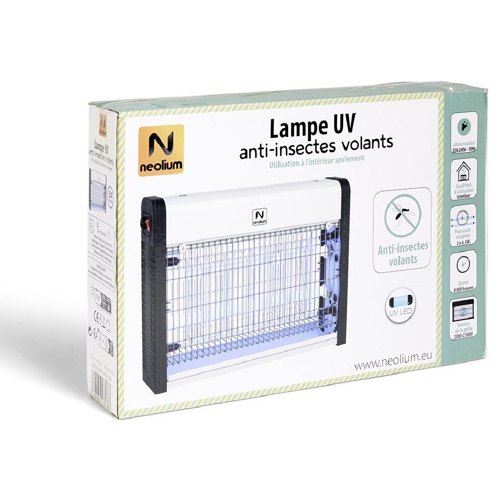 Lampe anti-nuisibles volants plastique gris sur secteur