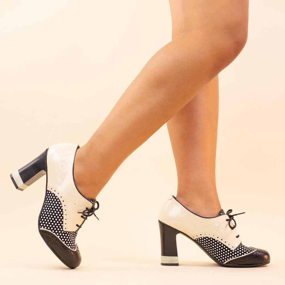 Nemonic 2351 retro shoes black beige