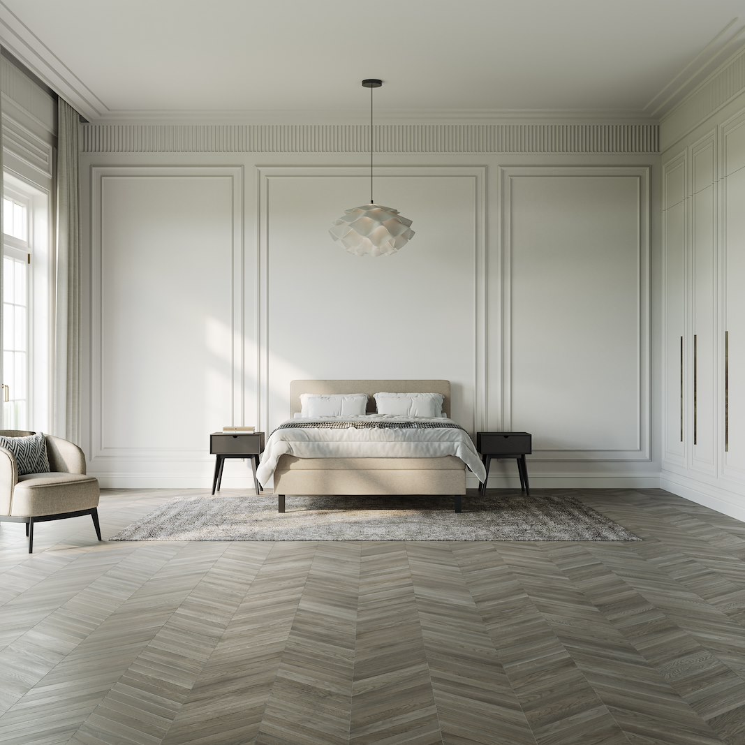 Copenhagen kontinentalseng 180x200 cm Tekstil Mito 05 beige. Medium, med copenhagen latex overmadrass og sorte firkantet ben, gavl selges separate.