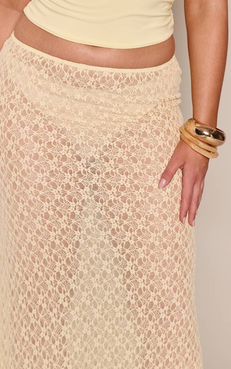 Jaune Jupe Midi En Dentelle Shape Coordonnée