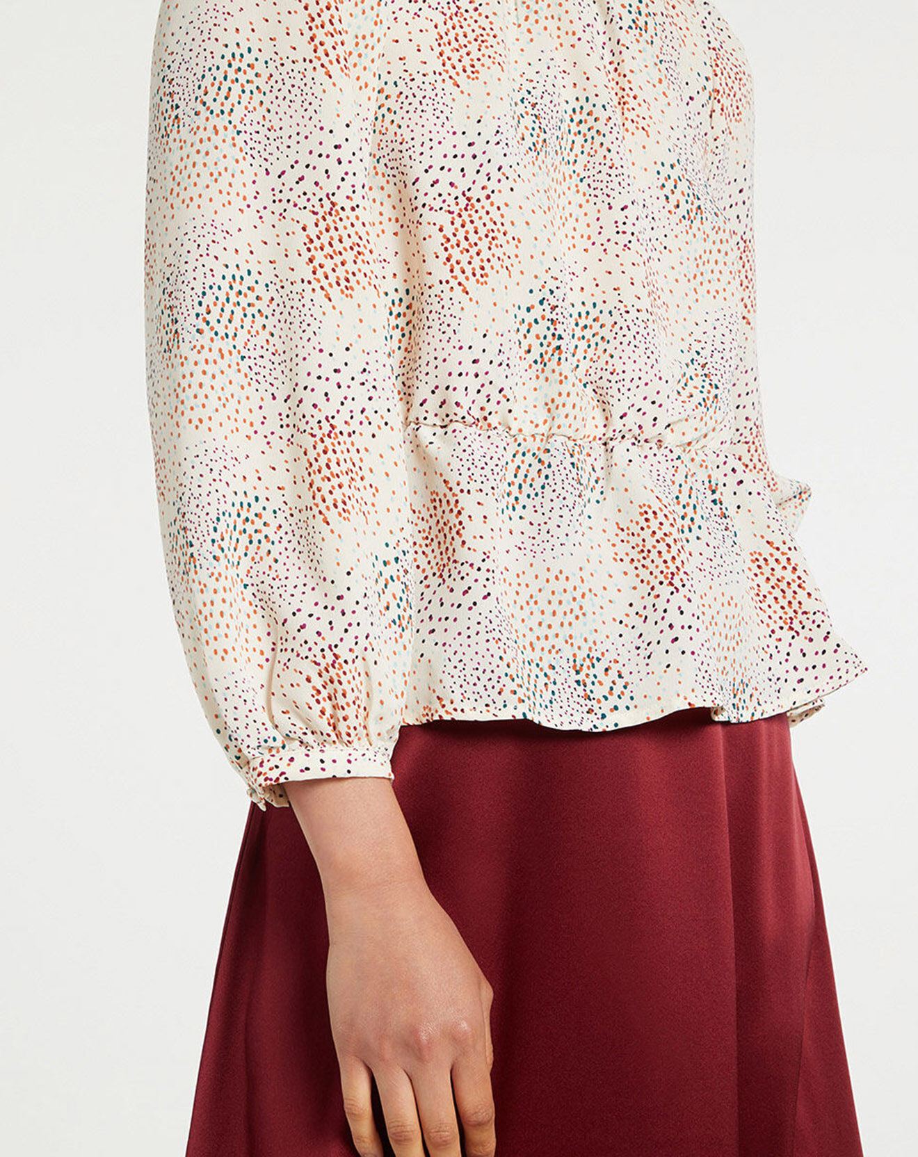 Galeries Lafayette Blouse fluide Gala imprimée beige clair