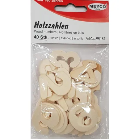 Meyco Holzzahlen 40 Stück