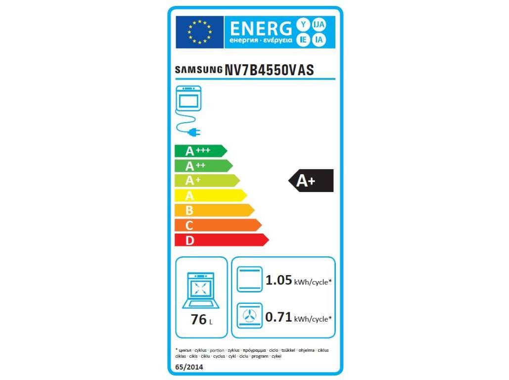 FORNO MULTIFUNÇÕES SAMSUNG NV7B4550VAS/U3 A  INOX 77L