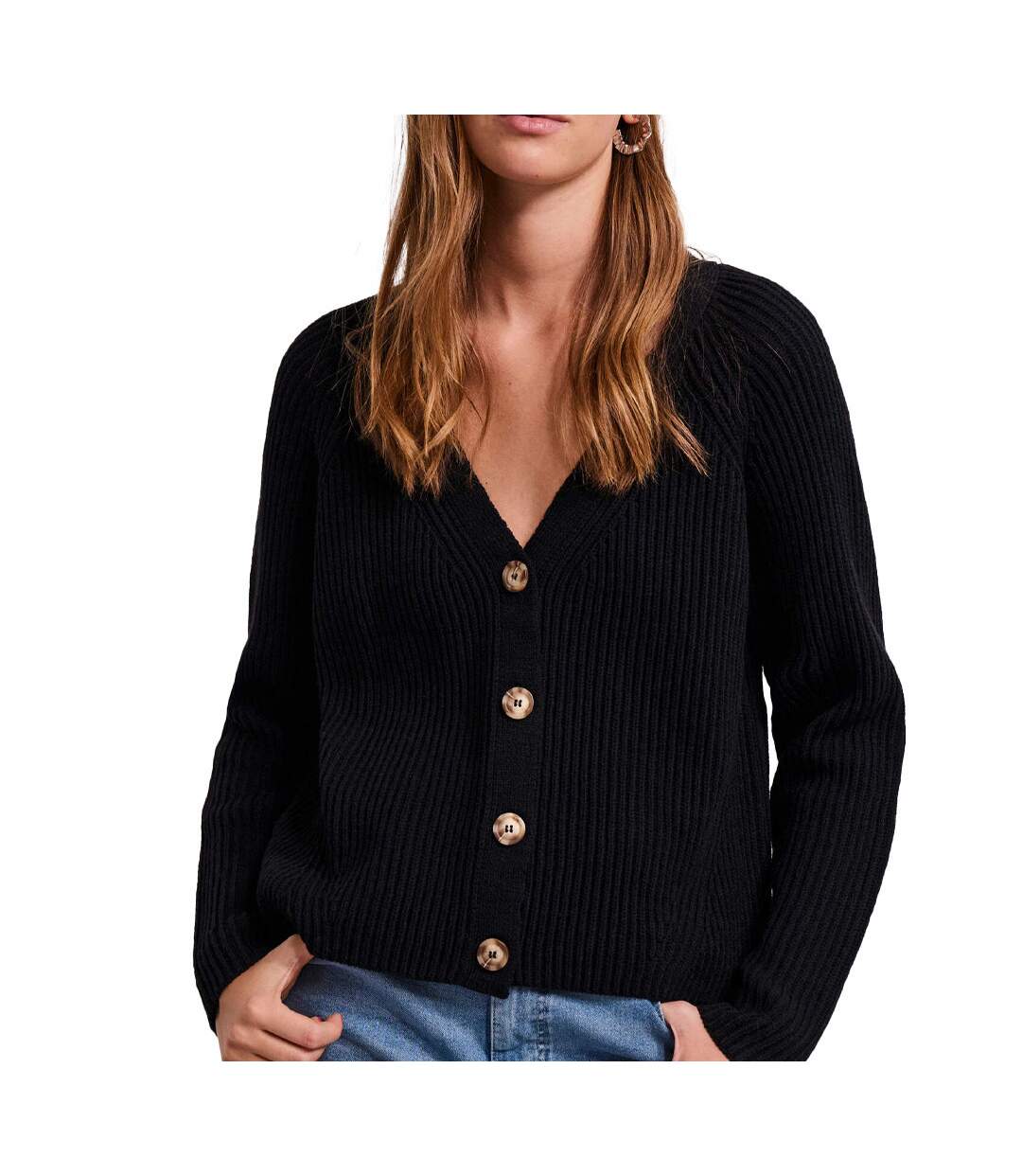 Cardigan Noir Femme Pieces Pcosilla