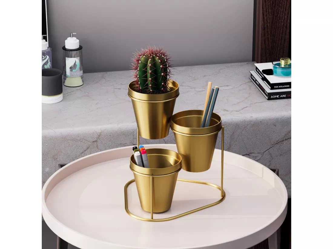 Porte pot Avilan L19xH20cm Métal Or