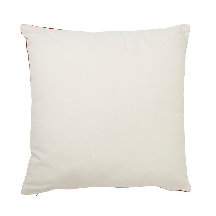 Coussin Esna Effet brodé 45x45cm GoodHome Blanc, marron et jaune