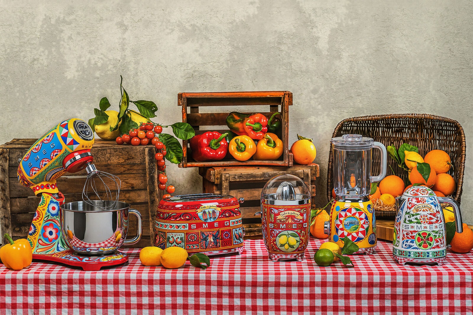 SMEG - Dolce & Gabbana Wasserkocher Retro bunt