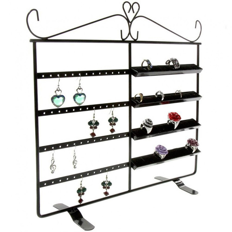 Porte bijoux porte bijoux cadre duo pour boucle d'oreille et bague Noir
