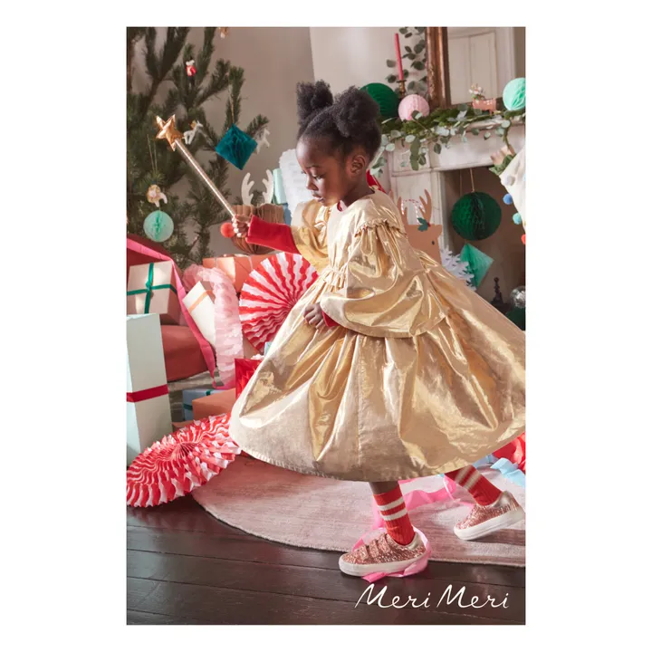 Meri Meri Déguisement robe d'ange en lamé et baguette | Doré