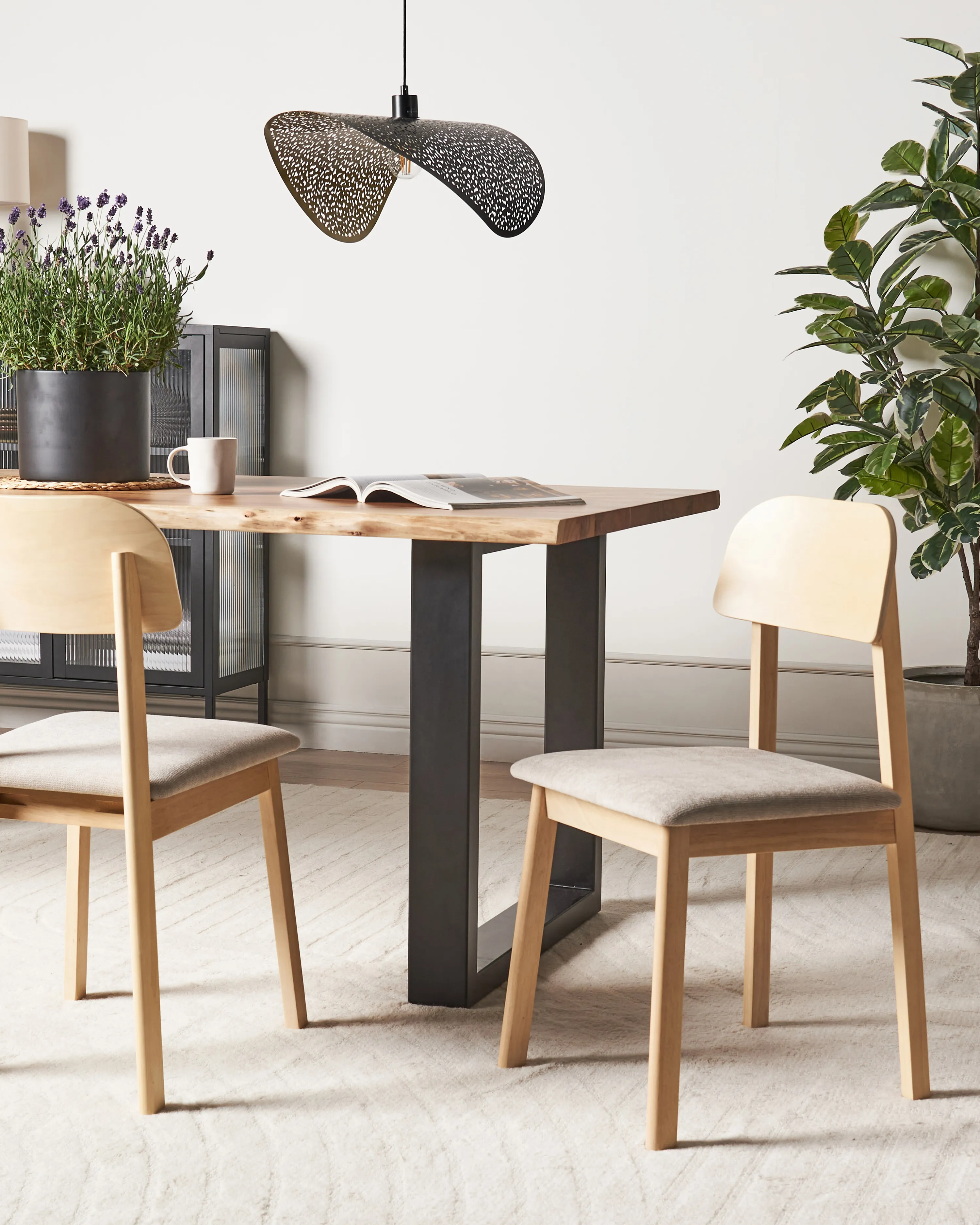 Set van 2 eetkamerstoelen SCANDIA Hout Taupe