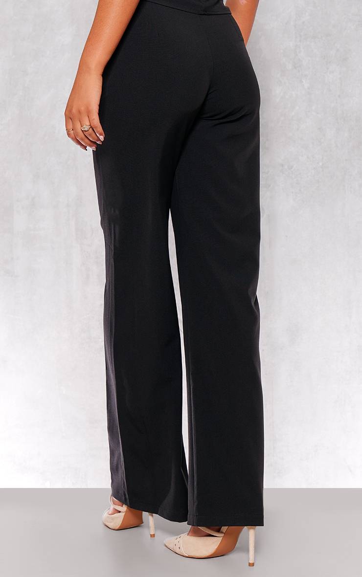 Noir Pantalon Large Tailleur Tissé À Détail De Poches Coordonné