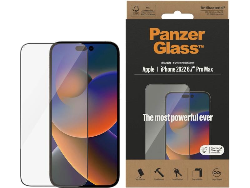 Panzerglass Displayschutz Ultra Wide Fit iPhone 14 Pro Max Display-Schutzfolie für das Apple iPhone 14 Pro Max