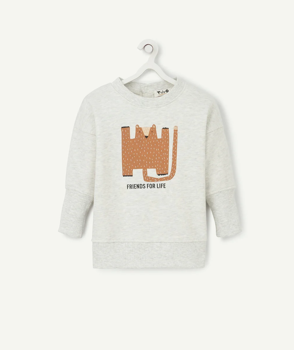LE SWEAT ÉVOLUTIF ÉCRU CHINÉ EN COTON PIMA