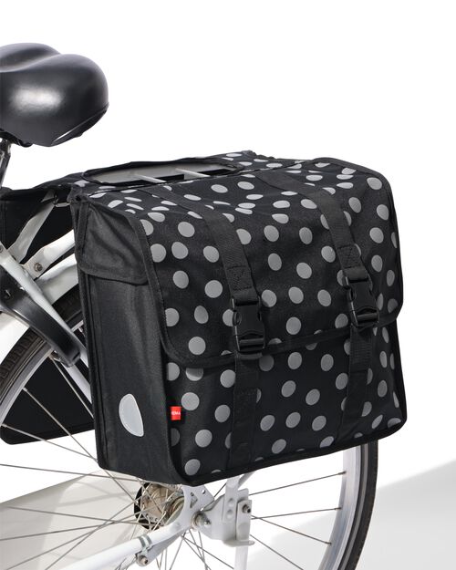 double sacoche vélo 40L recyclée pois