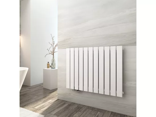 EMKE Radiateur à Eau Chaude, Radiateur plat seule couche connexion centrale, Montage mural vertical design, Blanc 63x85cm