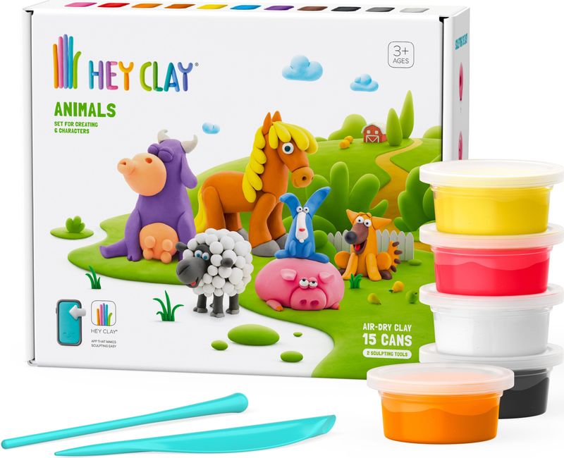 Hey Clay - Dieren Set - 15 Delen - Klei - Creatief Knutselen