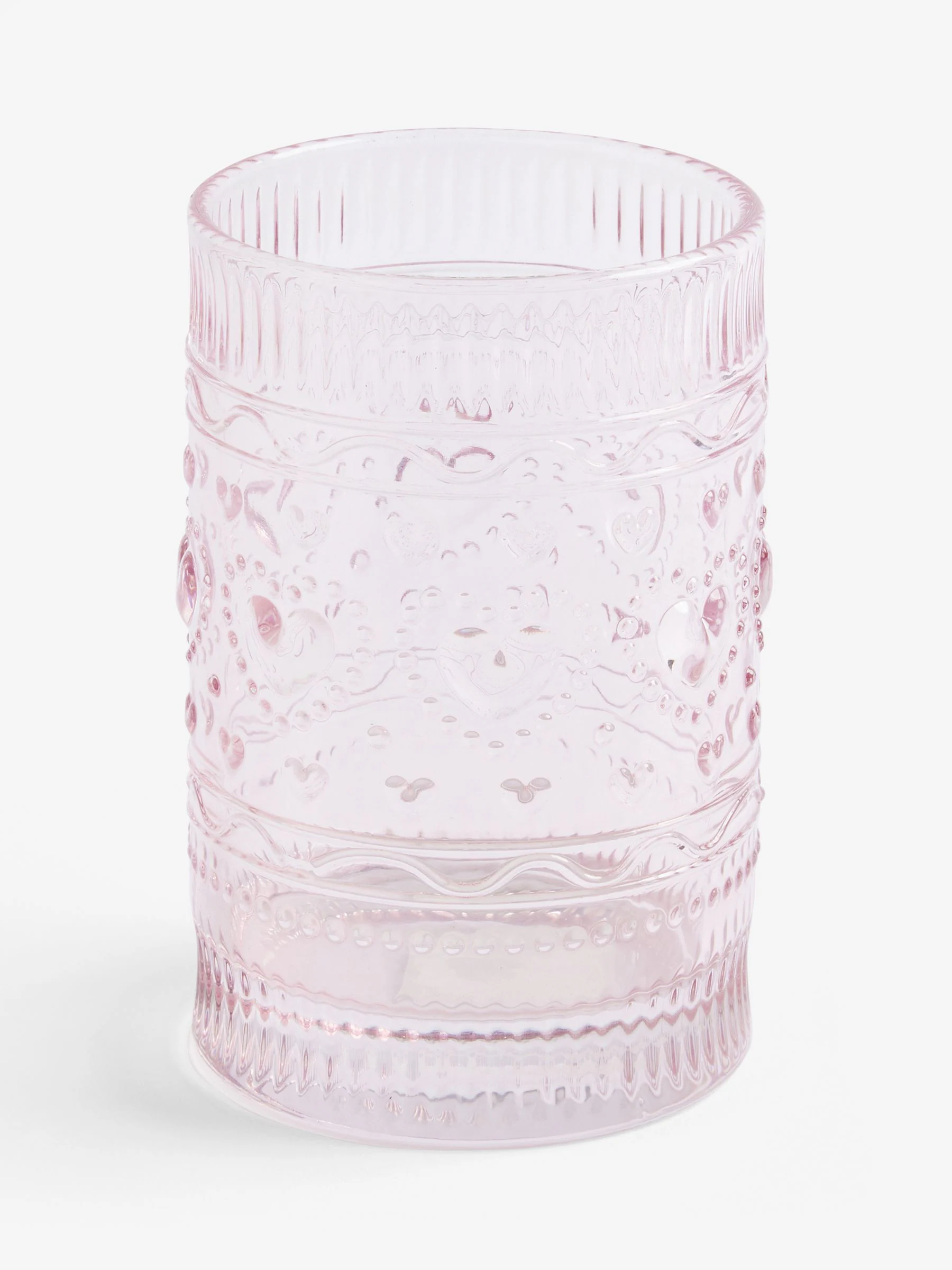 Set of 2 Heart Pressed Tumbler Glasses