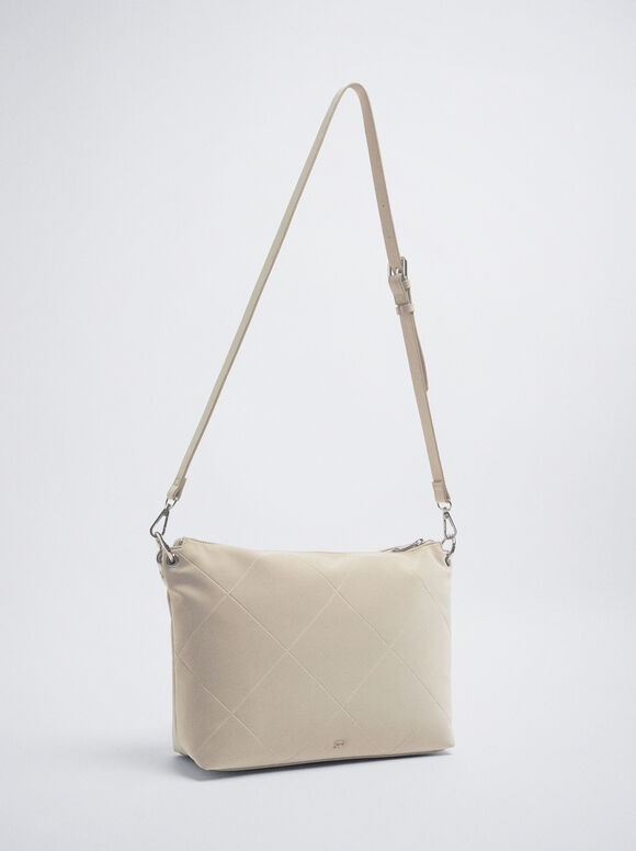 Bolsa de ombro com alça de corrente - Off-White