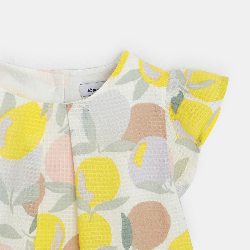 Robe sans manches bébé fille en coton jaune Absorba Jaune