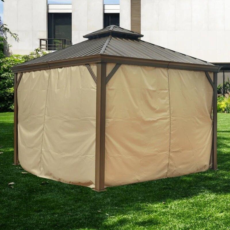 Gazebo de alumínio Alexander para pátio, 3,66 m de largura x 3,66 m de profundidade