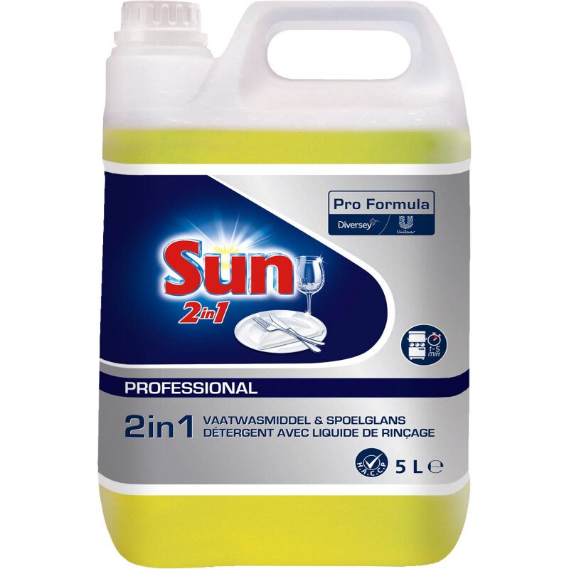 Liquide vaisselle machine et rincage Sun Professional  2 en 1  - Bidon de 5 L